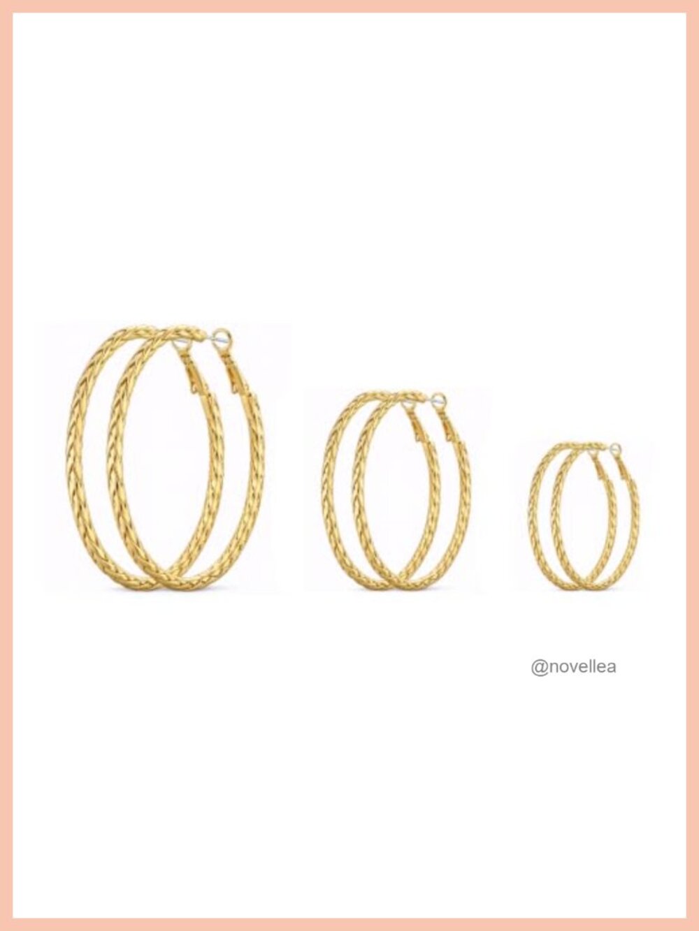 3 Pairs Chunky Twisted Hoop Earrings Hypoallergenic Metal